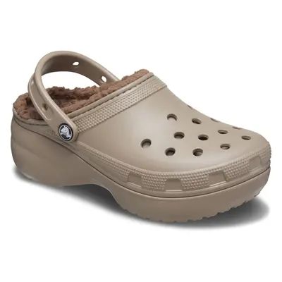 (Not Specified, (Adults')) Crocs Classic Platform Lined Thermoplastic Women's Mushroom Clogs