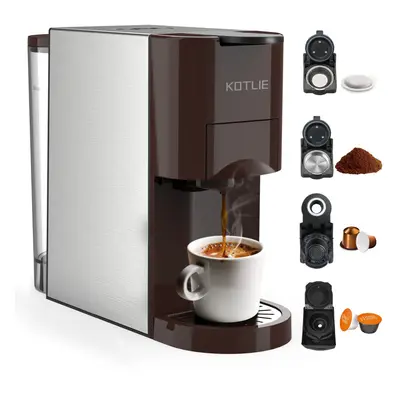 KOTLIE Espresso 4in1 Coffee Machine for Nespresso Original/Dolce Gusto/L'OR/Starbucks/Ground Cap