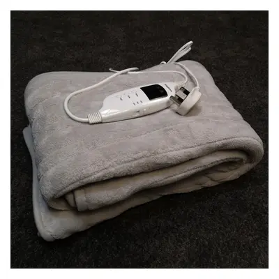 160cm 120w Grey Electric Throw Blanket with Temperature Settings