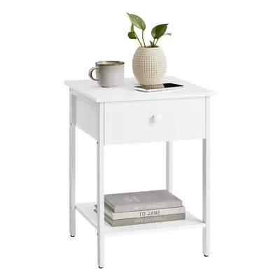 VASAGLE Nightstand End Table Side Table with Drawer and Shelf 15.7 x 15.7 x 21.7 Inches Bedroom 