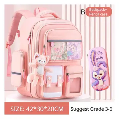 (pink, B) New Ultra Lightweight Schoolbag For Pupil Student Pcs Set Children Book Bag Grade To U