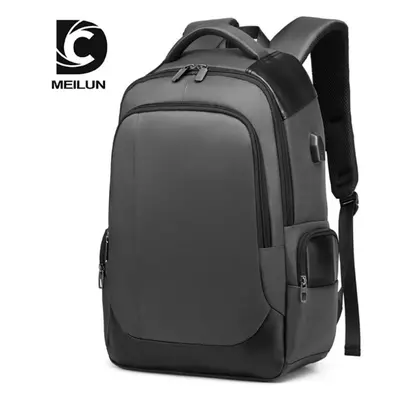 (gray) Backpack Men&apos;s Casual Usb Men&apos;s Backpack Breathable Wear-resistant Business Com