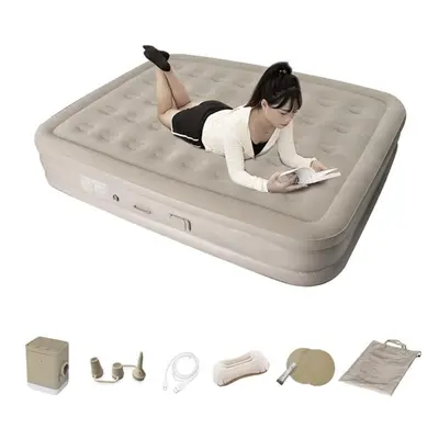 (Twin Heighten) Inflatable Mattress With Electric Pump One Click Automatic Quick Inflation Defla