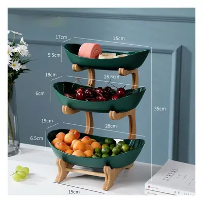 (green, L) New Fruit Tray Living Room Coffee Table Creative Modern Household Ornaments Multilaye