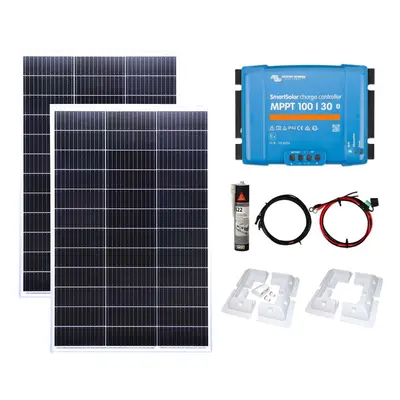 Victron 300w Mono Solar Panel Kit MPPT Smart Charging Controller Battery Mounts