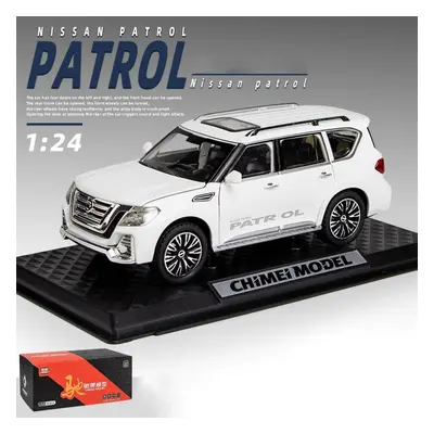 (white, 22*8.7*8.2cm) 1/24 Scale Nissan Patrol Diecast Alloy Car Model Off-road Vehicle Large Si