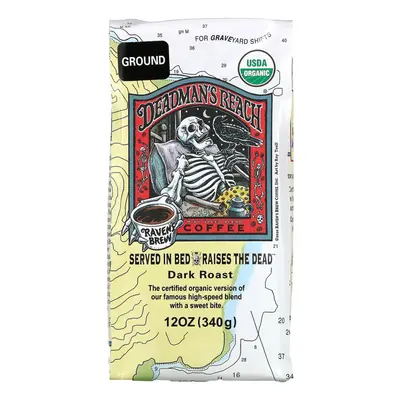 Raven's Brew Coffee, Organic Deadman's Reach Coffee, Ground, Dark Roast, oz ( g)