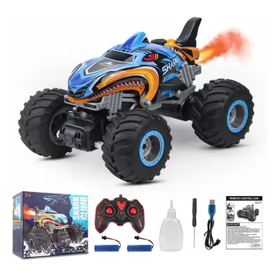 Rhybor Remote Control Car, 1:16 Scale RC Monster Truck Toy Vehicle with Spray Mist Music LED Lig