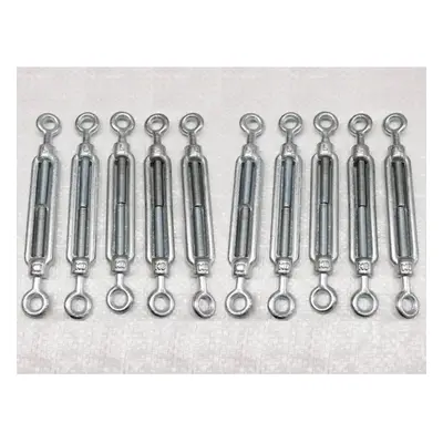 (x10 M16 Galvanised Forged Straining Screw Eye Eye - Caravan Turnbuckle Open Body) Eye & Eye Gal