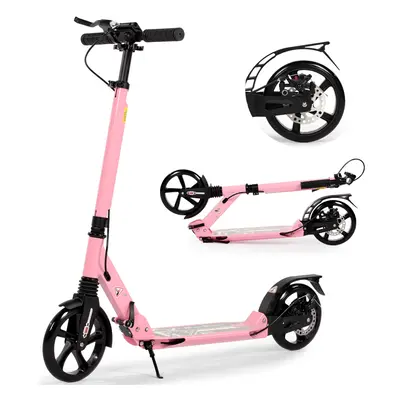 (Pink) Adult Kick Scooter with Double Shock Absorption