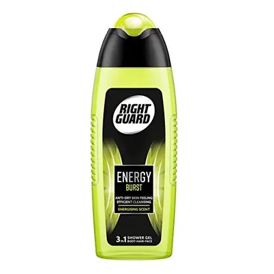 Right Guard 3-in-1 Shower Gel, Energy Burst, ml, Pack of