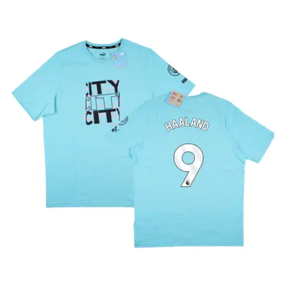 (XXL) Man City FtblCore Graphic Tee (Hero Blue) (HAALAND 9)