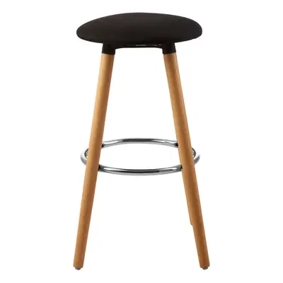 Black Round Bar Stool, Easy to Clean Kitchen Bar Stool, Footrest Barseat, Space-Saver Breakfast 