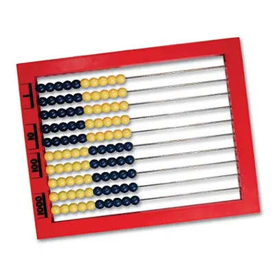 Learning Resources 2-Color Desktop Abacus Red Frame Color Coded Mat