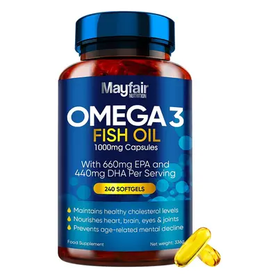 Omega 1000mg Capsules - Fish Oil with 660mg EPA & 440mg DHA