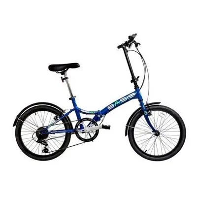 Basis Compact Folding Commuter Bicycle 20" Wheel Speed Metallic Blue