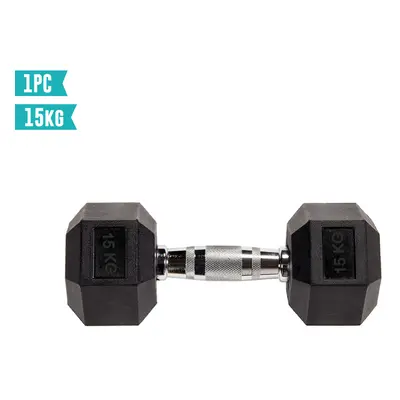 (15KG Single) Hex Dumbbell Rubber Weight From 2.5 KG to KG