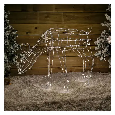 63cm Outdoor Twinkling LED Grazing Reindeer Christmas Decoration in Warm White