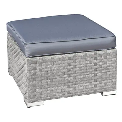 Malta Rattan Footstool in Dove Grey