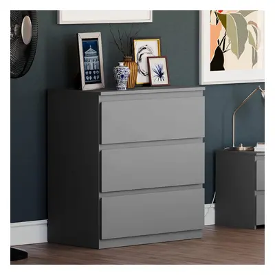 (40D x 70W x 77.5H cm (3 Drawers), Grey) Designs Denver Drawer Chests Grey, Drawer