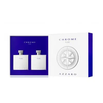 Azzaro Chrome Pure Pcs Set: 3.4 Edt Sp + 3.4 After Shave Lotion