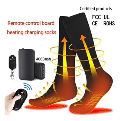 Rechargeable Heated Socks for Men Women Outdoor Skiing Cold Winter Hunting Camping- with Remote 