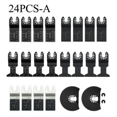 (24PCS-A) 14/16/20/24/32pcs Multimaster Saw Blade Oscillating Rotary Multi Tool Multitool Wood C