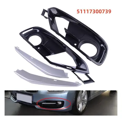 4pcs Front Bumper Fog Light Lamp Grille Covers Trim For BMW Series F30