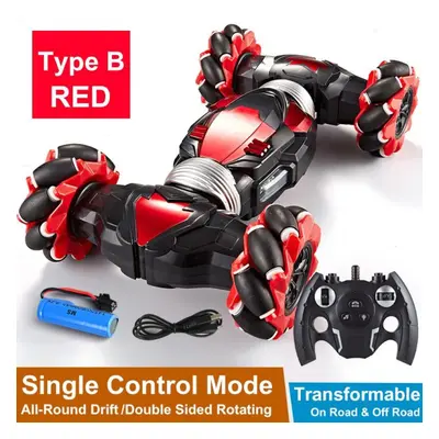 (red, B) New Gesture Sensing Remote Control Car Lighting Stunt Car Twist Off-road Vehicle Degree