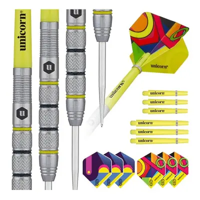 Darts Set | Flair | 80% Natural Tungsten Barrels with Black & Yellow Accents & Laser Etched U Lo