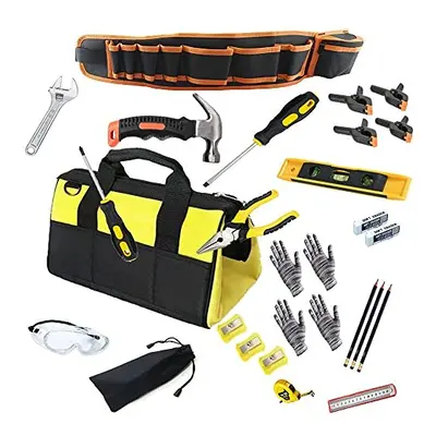 Kids Real Tool Set, Tool Bag for Kids,Real Metal Hand Tools, Real Tools for DIY Professional Pla