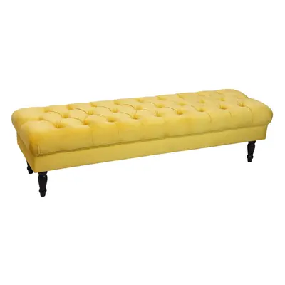 (Yellow) JOY Upholstered Bench, Bedroom Bench Seat, Tufted