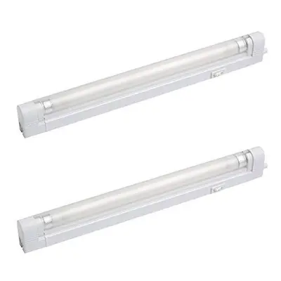 2 Pack | White 13W T5 Ultraslim Fluorescent Under Cabinet Switched Striplight Fitting with Diffu