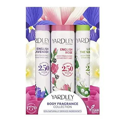 Yardley London Traditional Body Spray Gift Set, 3x75ml