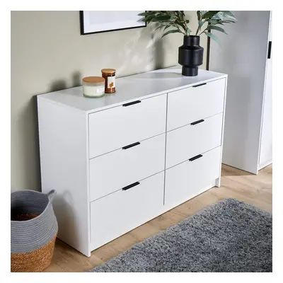 Phoenix Wide Chest of Drawers Bedroom Storage Unit - White