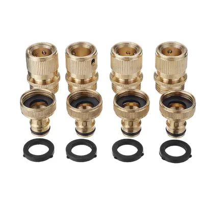 3/4'' BSP Solid Brass Male and Female Connector Garden Hose Quick Connect Water Pipe Connectors 