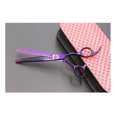 (Purple) Multicolor Professional Pet Dog Scissors Stainless Steel Thinning Cutting Shears Cats D