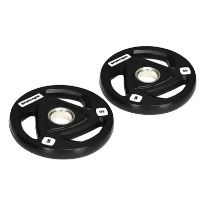 SPORTNOW Olympic Weight Plates for 2'' Barbell Bar with Tri Grips, x 5kg