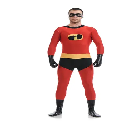 (Men, 3XL) Incredibles Costumes Woman Man Boys Girls Halloween Party Cosplay With Mask 2pcs