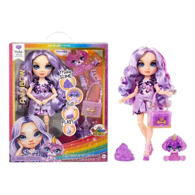 Rainbow High Violet with Slime Kit Pet Doll with DIY Sparkle Slime