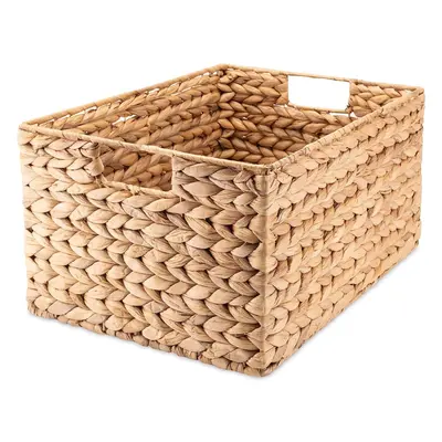 Water hyacinth woven rectangular storage basket