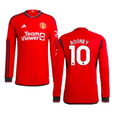 (M) Man Utd Authentic Long Sleeve Home Shirt (Rooney 10)