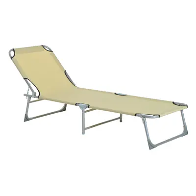 Outsunny Camping Cot Picnic Sun Lounger Portable Folding Chaise Chair Patio