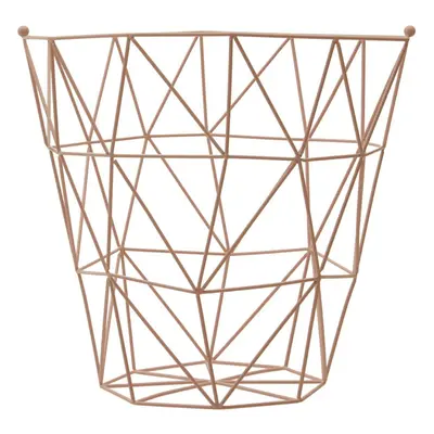 Stylish Pink Finish Storage Basket, Functional Storage Basket For Kitchen, Durable Decorative Ba