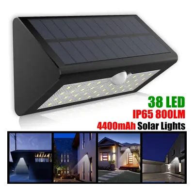 38 LED Solar Light Outdoors Wall Street Lamp Modes PIR Motion Sensor Garden Light Waterproof Sec