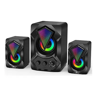 NJSJ Computer Speakers with Subwoofer,USB-Powered 2.1 PC Stereo Multimedia Sound System with RGB