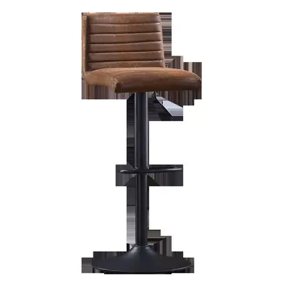 (Brown, 1Pcs) Bar Stools Gas Lift Swivel Stool Velvet Chairs Pub