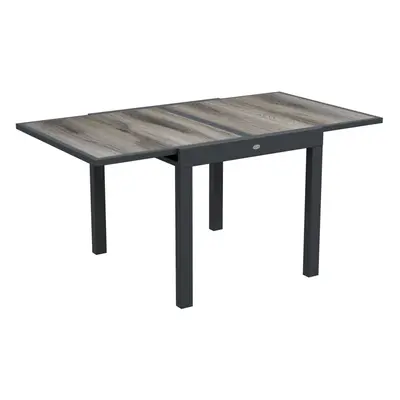 Outsunny Extendable Outdoor Dining Table Aluminium Rectangle Patio Table Grey