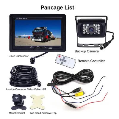 Podofo 12v/24v Wireless Ir Backup Cameras System Parking Assistance Night Vision + Inch Monitor 