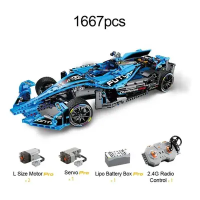 (With motor) Cada 1667pcs Remote Control Technical Super Drift Racing Car Building Blocks City R